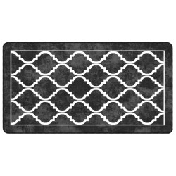 vidaXL Teppich Waschbar Schwarz und Weiß 80x150 cm Rutschfest