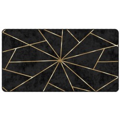 vidaXL Teppich Waschbar Schwarz und Golden 80x150 cm Rutschfest