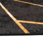 vidaXL Teppich Waschbar Schwarz und Golden 80x150 cm Rutschfest vidaXL Teppich Waschbar Schwarz und Golden 80x150 cm Rutschfest