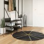 vidaXL Teppich Waschbar Schwarz und Golden Ø 120 cm Rutschfest vidaXL Teppich Waschbar Schwarz und Golden Ø 120 cm Rutschfest