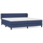 vidaXL Boxspringbett mit Matratze Blau 200x200 cm Stoff vidaXL Boxspringbett mit Matratze Blau 200x200 cm Stoff