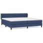 vidaXL Boxspringbett mit Matratze Blau 200x200 cm Stoff vidaXL Boxspringbett mit Matratze Blau 200x200 cm Stoff