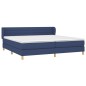 vidaXL Boxspringbett mit Matratze Blau 200x200 cm Stoff vidaXL Boxspringbett mit Matratze Blau 200x200 cm Stoff