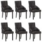Esszimmerstühle 6 Stk. Schwarz Echtes Ziegenleder Esszimmerstühle 6 Stk. Schwarz Echtes Ziegenleder