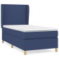 vidaXL Boxspringbett mit Matratze Blau 100x200 cm Stoff vidaXL Boxspringbett mit Matratze Blau 100x200 cm Stoff