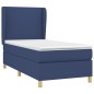 vidaXL Boxspringbett mit Matratze Blau 100x200 cm Stoff vidaXL Boxspringbett mit Matratze Blau 100x200 cm Stoff