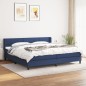 vidaXL Boxspringbett mit Matratze Blau 200x200 cm Stoff vidaXL Boxspringbett mit Matratze Blau 200x200 cm Stoff