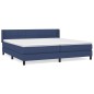 vidaXL Boxspringbett mit Matratze Blau 200x200 cm Stoff vidaXL Boxspringbett mit Matratze Blau 200x200 cm Stoff