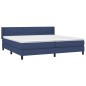 vidaXL Boxspringbett mit Matratze Blau 200x200 cm Stoff vidaXL Boxspringbett mit Matratze Blau 200x200 cm Stoff