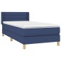 vidaXL Boxspringbett mit Matratze Blau 100x200 cm Stoff vidaXL Boxspringbett mit Matratze Blau 100x200 cm Stoff