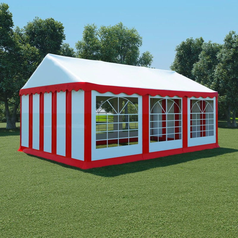 Gartenzelt PVC 4x6 m Rot und Weiß Gartenzelt PVC 4x6 m Rot und Weiß
