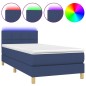 vidaXL Boxspringbett mit Matratze & LED Blau 100x200 cm Stoff vidaXL Boxspringbett mit Matratze & LED Blau 100x200 cm Stoff