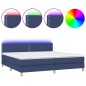 vidaXL Boxspringbett mit Matratze & LED Blau 200x200 cm Stoff vidaXL Boxspringbett mit Matratze & LED Blau 200x200 cm Stoff