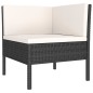 6-tlg. Garten-Lounge-Set mit Auflagen Poly Rattan Schwarz 6-tlg. Garten-Lounge-Set mit Auflagen Poly Rattan Schwarz