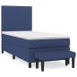 vidaXL Boxspringbett mit Matratze Blau 100x200 cm Stoff vidaXL Boxspringbett mit Matratze Blau 100x200 cm Stoff