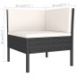 6-tlg. Garten-Lounge-Set mit Auflagen Poly Rattan Schwarz 6-tlg. Garten-Lounge-Set mit Auflagen Poly Rattan Schwarz
