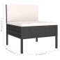 6-tlg. Garten-Lounge-Set mit Auflagen Poly Rattan Schwarz 6-tlg. Garten-Lounge-Set mit Auflagen Poly Rattan Schwarz