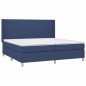 vidaXL Boxspringbett mit Matratze & LED Blau 200x200 cm Stoff vidaXL Boxspringbett mit Matratze & LED Blau 200x200 cm Stoff