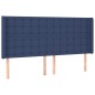 vidaXL Boxspringbett mit Matratze & LED Blau 200x200 cm Stoff vidaXL Boxspringbett mit Matratze & LED Blau 200x200 cm Stoff