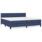 vidaXL Boxspringbett mit Matratze Blau 200x200 cm Stoff vidaXL Boxspringbett mit Matratze Blau 200x200 cm Stoff