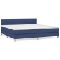 vidaXL Boxspringbett mit Matratze Blau 200x200 cm Stoff vidaXL Boxspringbett mit Matratze Blau 200x200 cm Stoff