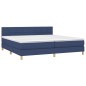 vidaXL Boxspringbett mit Matratze Blau 200x200 cm Stoff vidaXL Boxspringbett mit Matratze Blau 200x200 cm Stoff