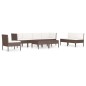 vidaXL 9-tlg. Garten-Lounge-Set mit Auflagen Poly Rattan Braun vidaXL 9-tlg. Garten-Lounge-Set mit Auflagen Poly Rattan Braun