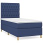 vidaXL Boxspringbett mit Matratze Blau 100x200 cm Stoff vidaXL Boxspringbett mit Matratze Blau 100x200 cm Stoff