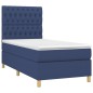 vidaXL Boxspringbett mit Matratze Blau 100x200 cm Stoff vidaXL Boxspringbett mit Matratze Blau 100x200 cm Stoff