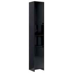 vidaXL Badezimmerschrank Hochglanz-Schwarz 30x30x183,5cm Holzwerkstoff