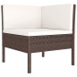 6-tlg. Garten-Lounge-Set mit Auflagen Poly Rattan Braun 6-tlg. Garten-Lounge-Set mit Auflagen Poly Rattan Braun