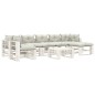 vidaXL 8-tlg. Paletten-Lounge-Set mit Kissen in Beige Holz vidaXL 8-tlg. Paletten-Lounge-Set mit Kissen in Beige Holz