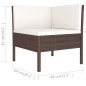 6-tlg. Garten-Lounge-Set mit Auflagen Poly Rattan Braun 6-tlg. Garten-Lounge-Set mit Auflagen Poly Rattan Braun