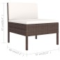 6-tlg. Garten-Lounge-Set mit Auflagen Poly Rattan Braun 6-tlg. Garten-Lounge-Set mit Auflagen Poly Rattan Braun