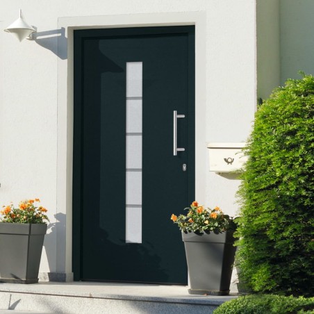 vidaXL Haustür Aluminium und PVC Anthrazit 100x200 cm 