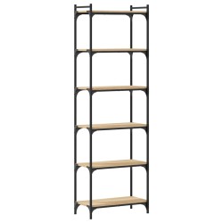 vidaXL Bücherregal 6 Böden Sonoma-Eiche 60x30x188 cm Holzwerkstoff