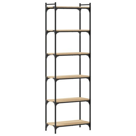 vidaXL Bücherregal 6 Böden Sonoma-Eiche 60x30x188 cm Holzwerkstoff