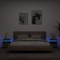 vidaXL Nachttische mit LED-Leuchten 2 Stk. Grau Sonoma 40x39x48,5 cm vidaXL Nachttische mit LED-Leuchten 2 Stk. Grau Sonoma 40x39x48,5 cm