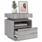 vidaXL Nachttische mit LED-Leuchten 2 Stk. Grau Sonoma 40x39x48,5 cm vidaXL Nachttische mit LED-Leuchten 2 Stk. Grau Sonoma 40x39x48,5 cm