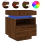 vidaXL Nachttische mit LED-Leuchten 2 Stk. Braun Eiche 40x39x48,5 cm vidaXL Nachttische mit LED-Leuchten 2 Stk. Braun Eiche 40x39x48,5 cm