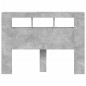 vidaXL LED-Kopfteil Betongrau 140x18,5x103,5 cm Holzwerkstoff