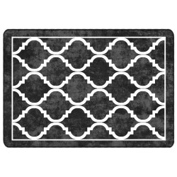vidaXL Teppich Waschbar Schwarz und Weiß 160x230 cm Rutschfest