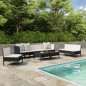 9-tlg. Garten-Lounge-Set mit Auflagen Poly Rattan Schwarz 9-tlg. Garten-Lounge-Set mit Auflagen Poly Rattan Schwarz