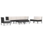 9-tlg. Garten-Lounge-Set mit Auflagen Poly Rattan Schwarz 9-tlg. Garten-Lounge-Set mit Auflagen Poly Rattan Schwarz