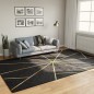 vidaXL Teppich Waschbar Schwarz und Golden 190x300 cm Rutschfest vidaXL Teppich Waschbar Schwarz und Golden 190x300 cm Rutschfest