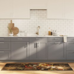 vidaXL Küchenteppich Mehrfarbig 60x180 cm Waschbar Rutschfest