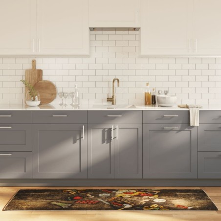 vidaXL Küchenteppich Mehrfarbig 60x180 cm Waschbar Rutschfest
