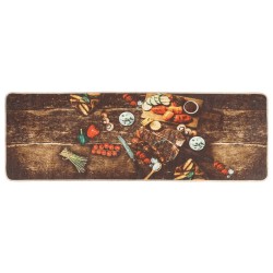 vidaXL Küchenteppich Mehrfarbig 60x180 cm Waschbar Rutschfest
