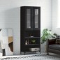 vidaXL Highboard Schwarz 69,5x34x180 cm Holzwerkstoff vidaXL Highboard Schwarz 69,5x34x180 cm Holzwerkstoff