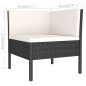 9-tlg. Garten-Lounge-Set mit Auflagen Poly Rattan Schwarz 9-tlg. Garten-Lounge-Set mit Auflagen Poly Rattan Schwarz